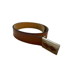 Michael D Leather Belt Mahogany Brown Anchor Closure Vintage Made In USA